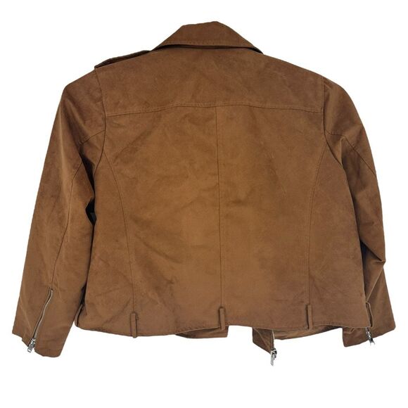 Levi's Faux Suede Full Zip Moto Biker‎ Jacket Coat Size 2X Plus Tab Shoulders - Picture 3 of 13